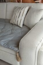 Linen Sofa Cover – Grey - Image 2