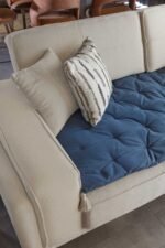 Linen Sofa Cover – Blue - Image 2