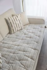 Linen Sofa Cover – Grey Striped