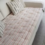 Linen Sofa Cover – Burgundy Striped