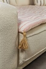 Linen Sofa Cover – Burgundy Striped - Image 3