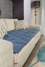 Linen Sofa Cover – Blue