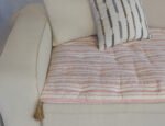 Burgundy Striped Custom Size Linen Sofa Topper Slipcover Pet Friendly, Washable, Stain Resistant, Non Slip Furniture Couch Protector Sofa Pad - Image 9