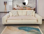 Burgundy Striped Custom Size Linen Sofa Topper Slipcover Pet Friendly, Washable, Stain Resistant, Non Slip Furniture Couch Protector Sofa Pad - Image 3