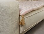 Burgundy Striped Custom Size Linen Sofa Topper Slipcover Pet Friendly, Washable, Stain Resistant, Non Slip Furniture Couch Protector Sofa Pad - Image 4