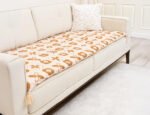 Boho Tribal Custom Size Linen Sofa Topper Slipcover Pet Friendly, Washable, Stain Resistant, Non Slip Furniture Couch Protector Sofa Pad