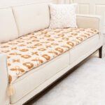 Boho Tribal Custom Size Linen Sofa Topper Slipcover Pet Friendly, Washable, Stain Resistant, Non Slip Furniture Couch Protector Sofa Pad
