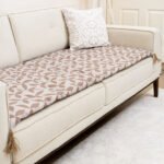 Minimalist Botanical Custom Size Linen Sofa Topper Slipcover Pet Friendly, Washable, Stain Resistant, Non Slip Furniture Couch Protector Sofa Pad