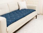 Midnight Navy Modern Custom Size Linen Sofa Topper Slipcover Pet Friendly, Washable, Stain Resistant, Non Slip Furniture Couch Protector Sofa Pad