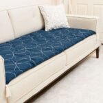 Midnight Navy Modern Custom Size Linen Sofa Topper Slipcover Pet Friendly, Washable, Stain Resistant, Non Slip Furniture Couch Protector Sofa Pad