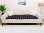 Obsidian Black Custom Size Linen Sofa Topper Slipcover Pet Friendly, Washable, Stain Resistant, Non Slip Furniture Couch Protector Sofa Pad - Image 3
