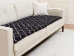 Obsidian Black Custom Size Linen Sofa Topper Slipcover Pet Friendly, Washable, Stain Resistant, Non Slip Furniture Couch Protector Sofa Pad