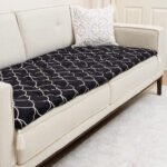 Obsidian Black Custom Size Linen Sofa Topper Slipcover Pet Friendly, Washable, Stain Resistant, Non Slip Furniture Couch Protector Sofa Pad