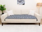 Nautical Navy Custom Size Linen Sofa Topper Slipcover Pet Friendly, Washable, Stain Resistant, Non Slip Furniture Couch Protector Sofa Pad - Image 3