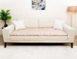 Vintage Boho Floral Custom Size Linen Sofa Topper Slipcover Pet Friendly, Washable, Stain Resistant, Non Slip Furniture Couch Protector Sofa Pad - Image 3