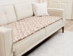 Vintage Boho Floral Custom Size Linen Sofa Topper Slipcover Pet Friendly, Washable, Stain Resistant, Non Slip Furniture Couch Protector Sofa Pad