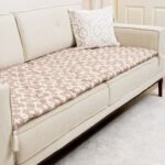 Vintage Boho Floral Custom Size Linen Sofa Topper Slipcover Pet Friendly, Washable, Stain Resistant, Non Slip Furniture Couch Protector Sofa Pad