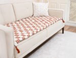 Modern Line Custom Size Linen Sofa Topper Slipcover Pet Friendly, Washable, Stain Resistant, Non Slip Furniture Couch Protector Sofa Pad