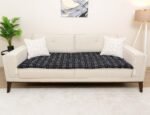Boho-Tribal Custom Size Linen Sofa Topper Slipcover Pet Friendly, Washable, Stain Resistant, Non Slip Furniture Couch Protector Sofa Pad - Image 3