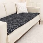 Boho-Tribal Custom Size Linen Sofa Topper Slipcover Pet Friendly, Washable, Stain Resistant, Non Slip Furniture Couch Protector Sofa Pad