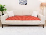 Burnt Orange Sofa Topper Slipcover Pet Friendly, Washable, Stain Resistant, Non Slip Furniture Couch Protector Sofa Pad - Image 3