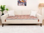 Burnt Orange Stripe Sofa Topper Slipcover Pet Friendly, Washable, Stain Resistant, Non Slip Furniture Couch Protector Sofa Pad - Image 3