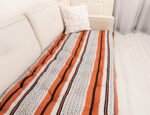 Burnt Orange Stripe Sofa Topper Slipcover Pet Friendly, Washable, Stain Resistant, Non Slip Furniture Couch Protector Sofa Pad - Image 8