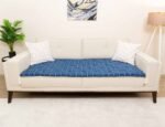 Blue Line Art Custom Size Linen Sofa Topper Slipcover Pet Friendly, Washable, Stain Resistant, Non Slip Furniture Couch Protector Sofa Pad - Image 3