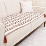 Burnt Orange Geometric Sofa Topper Slipcover Pet Friendly, Washable, Stain Resistant, Non Slip Furniture Couch Protector Sofa Pad