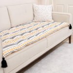 Geometric Mustard Pattern Sofa Topper Slipcover Pet Friendly, Washable, Stain Resistant, Non Slip Furniture Couch Protector Sofa Pad