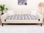 Modern Grey Ripple Sofa Topper Slipcover Pet Friendly, Washable, Stain Resistant, Non Slip Furniture Couch Protector Sofa Pad - Image 3