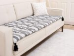 Modern Grey Ripple Sofa Topper Slipcover Pet Friendly, Washable, Stain Resistant, Non Slip Furniture Couch Protector Sofa Pad