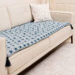 Modern Geometric Star Custom Size Linen Sofa Topper Slipcover Pet Friendly, Washable, Stain Resistant, Non Slip Furniture Couch Protector Sofa Pad