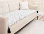 Geometric Optical Sofa Topper Slipcover Pet Friendly, Washable, Stain Resistant, Non Slip Furniture Couch Protector Sofa Pad
