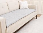 Gray Line Sofa Topper Slipcover Pet Friendly, Washable, Stain Resistant, Non Slip Furniture Couch Protector Sofa Pad