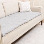 Gray Line Sofa Topper Slipcover Pet Friendly, Washable, Stain Resistant, Non Slip Furniture Couch Protector Sofa Pad