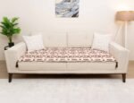 Modern Geometric Custom Size Linen Sofa Topper Slipcover Pet Friendly, Washable, Stain Resistant, Non Slip Furniture Couch Protector Sofa Pad - Image 3
