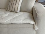 Cream Custom Size Linen Sofa Topper Slipcover Pet Friendly, Washable, Stain Resistant, Non Slip Furniture Couch Protector Sofa Pad - Image 9
