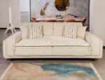 Cream Custom Size Linen Sofa Topper Slipcover Pet Friendly, Washable, Stain Resistant, Non Slip Furniture Couch Protector Sofa Pad - Image 3