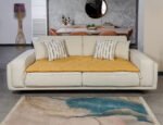 Mustard Color Custom Size Linen Sofa Topper Slipcover Pet Friendly, Washable, Stain Resistant, Non Slip Furniture Couch Protector Sofa Pad - Image 3