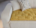 Mustard Color Custom Size Linen Sofa Topper Slipcover Pet Friendly, Washable, Stain Resistant, Non Slip Furniture Couch Protector Sofa Pad - Image 8