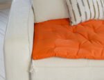 Orange Custom Size Linen Sofa Topper Slipcover Pet Friendly, Washable, Stain Resistant, Non Slip Furniture Couch Protector Sofa Pad - Image 8