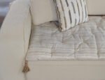 Gray Striped Custom Size Linen Sofa Topper Slipcover Pet Friendly, Washable, Stain Resistant, Non Slip Furniture Couch Protector Sofa Pad - Image 9