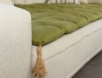 Mustard Green Custom Size Linen Sofa Topper Slipcover Pet Friendly, Washable, Stain Resistant, Non Slip Furniture Couch Protector Sofa Pad - Image 8
