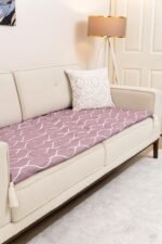 Dusty Mauve Sofa Topper Slipcover Pet Friendly, Washable, Stain Resistant, Non Slip Furniture Couch Protector Sofa Pad