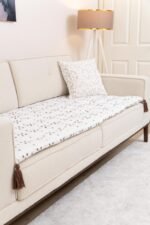 Minimalist Floral Geometry Sofa Topper Slipcover Pet Friendly, Washable, Stain Resistant, Non Slip Furniture Couch Protector Sofa Pad