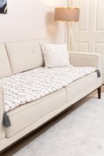 Modern Geometric Square Sofa Topper Slipcover Pet Friendly, Washable, Stain Resistant, Non Slip Furniture Couch Protector Sofa Pad