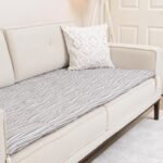 Zigzag Striped Pattern Sofa Topper Slipcover Pet Friendly, Washable, Stain Resistant, Non Slip Furniture Couch Protector Sofa Pad
